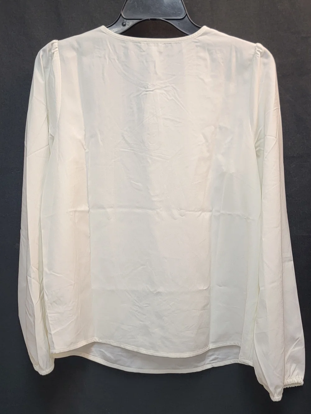 J. Crew Women's Cream Long-Sleeve Keyhole Blouse